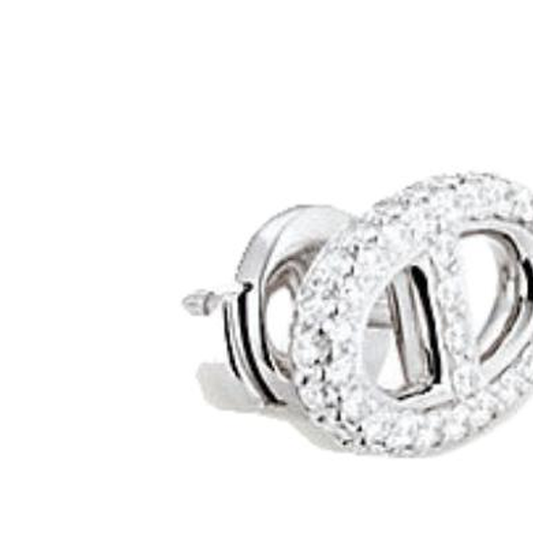 Shop (W) HERMES 橢圓設計 18K 白金銀色耳環。 72466193