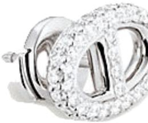 (W) HERMES 橢圓設計 18K 白金銀色耳環。 72466193 Shop (W) HERMES 橢圓設計 18K 白金銀色耳環。 72466193