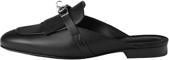(Women) HERMES Oz 'Black Leather Mule' H241068Z-02 (Women) HERMES Oz 'Black Leather Mule' H241068Z-02