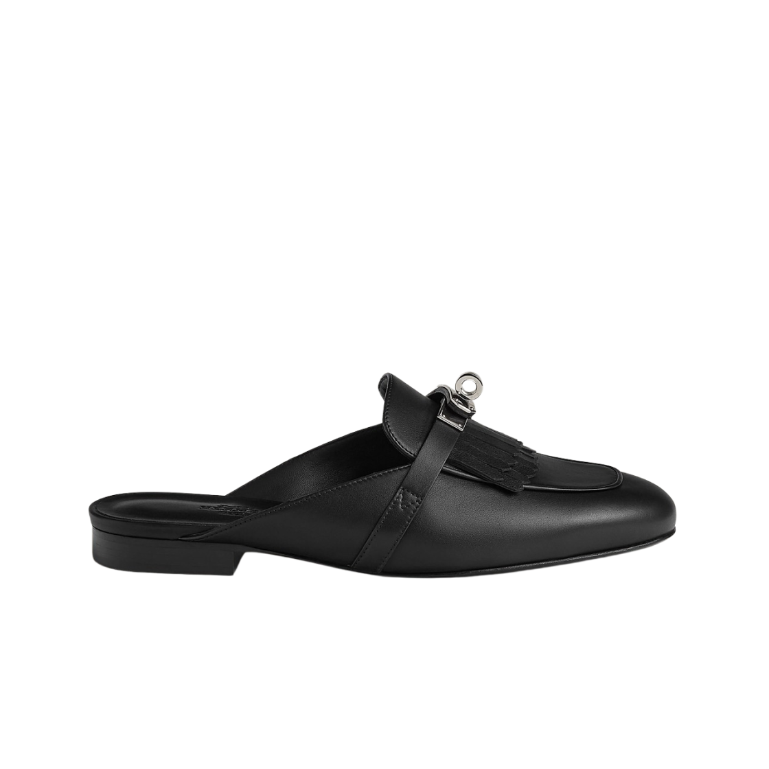 (Women) HERMES Oz 'Black Leather Mule' H241068Z-02