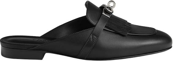 (Women) HERMES Oz 'Black Leather Mule' H241068Z-02 (Women) HERMES Oz 'Black Leather Mule' H241068Z-02