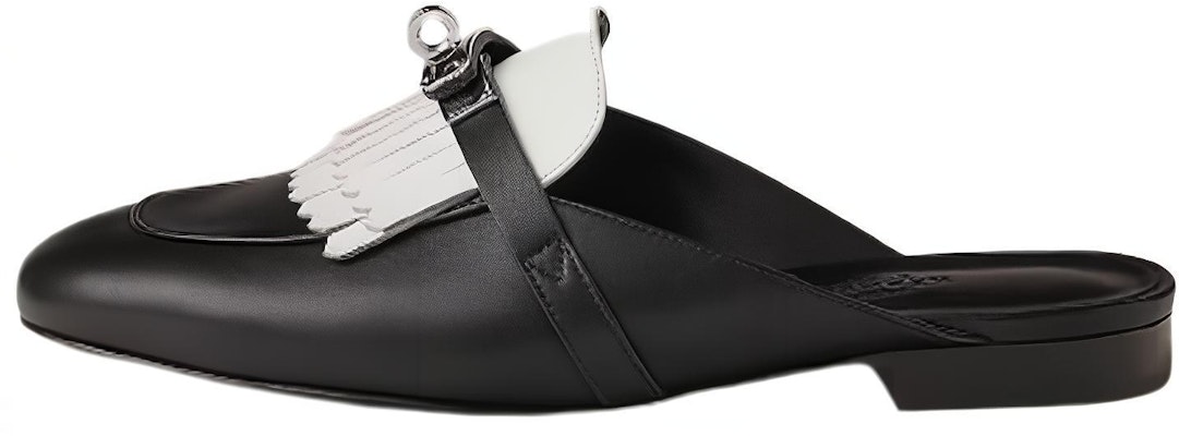 (Women) HERMES Oz 'Black Leather Open-Back Mules' H241068Z-03 Buy (Women) HERMES Oz 'Black Leather Open-Back Mules' H241068Z-03