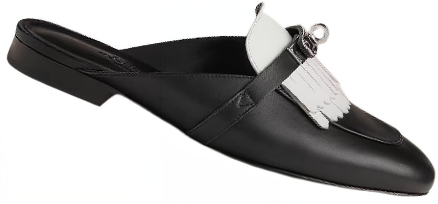 (Women) HERMES Oz 'Black Leather Open-Back Mules' H241068Z-03 Order (Women) HERMES Oz 'Black Leather Open-Back Mules' H241068Z-03