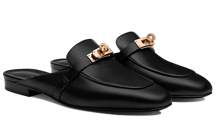 Shop HERMES 愛馬仕 Oz 潮流簡約耐磨平底鞋 女款 黑色