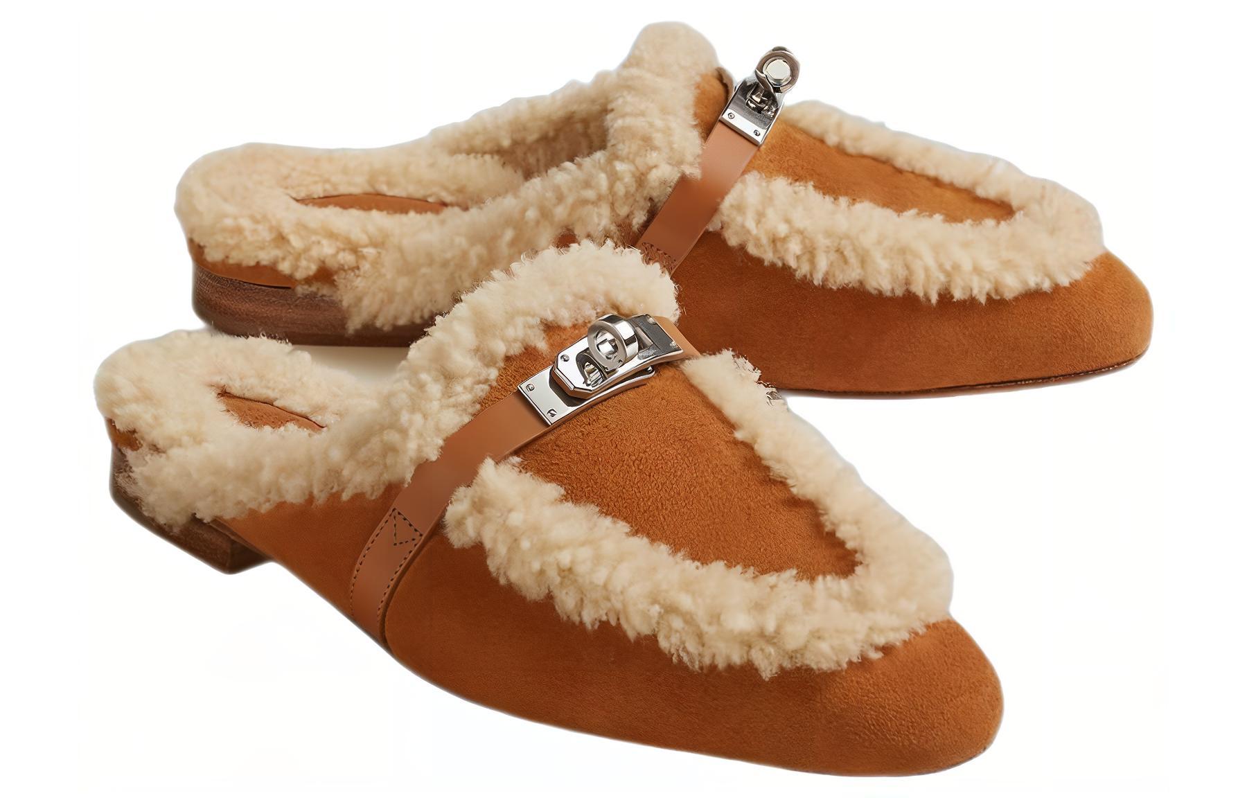 Lookbook (W) HERMES Oz 'Mule Kulit Coklat Dengan Ujung Bundar' H232123Z-A3