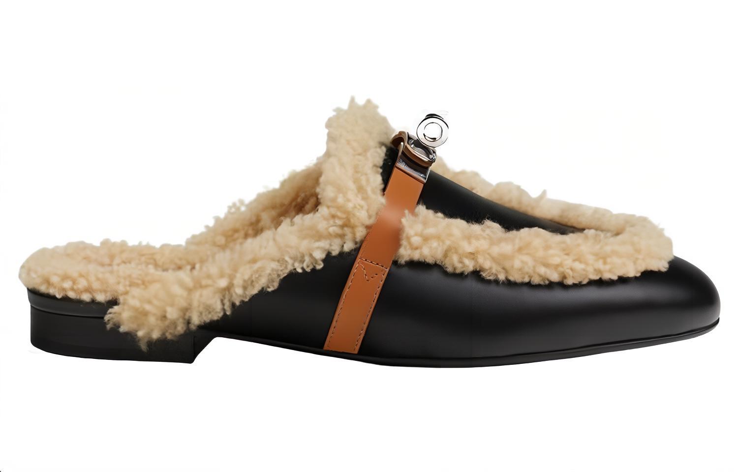Order (W) HERMES Oz Kulit Mule 'Hitam' H232124Z-02