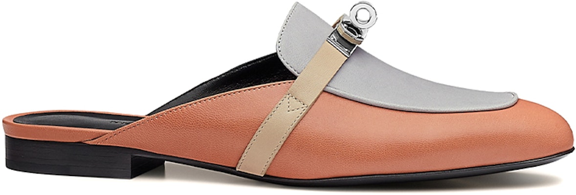 (Women) HERMES Oz Leather Mule 'Grey Orange' H211157Z-9M Order (Women) HERMES Oz Leather Mule 'Grey Orange' H211157Z-9M