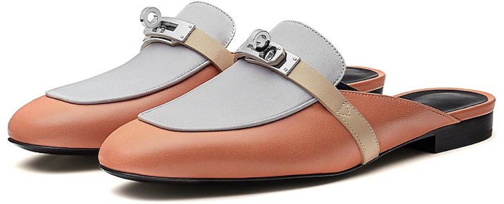 (Women) HERMES Oz Leather Mule 'Grey Orange' H211157Z-9M Shop (Women) HERMES Oz Leather Mule 'Grey Orange' H211157Z-9M