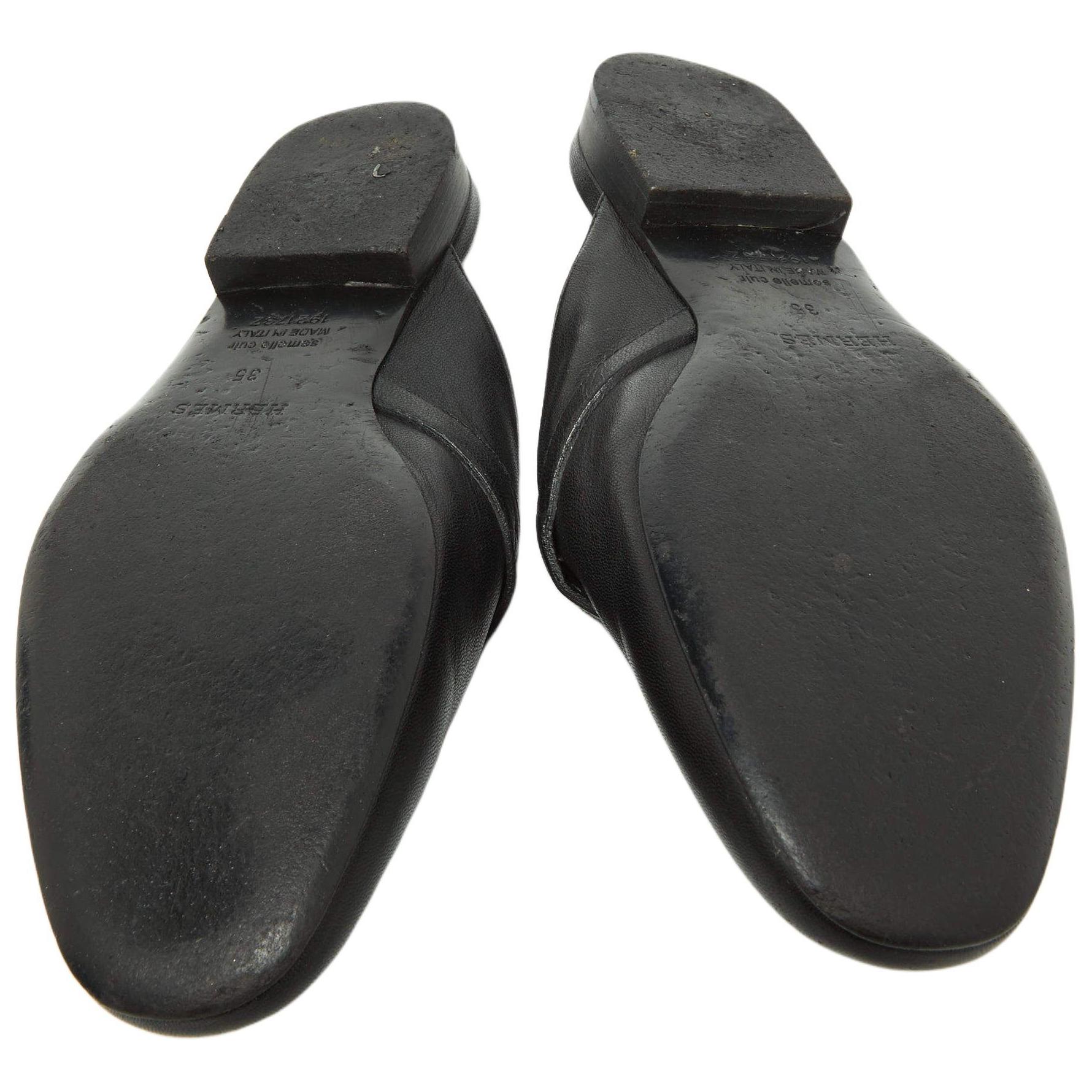 Purchase (W) 爱马仕奥兹穆勒拖鞋“黑色” H192199Z-2A