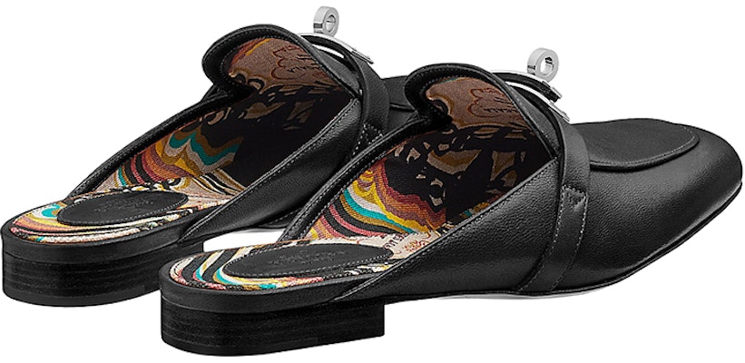 (W) HERMES Oz Mule 'Cetakan Kanvas Hitam' H192173Z-02 Shop (W) HERMES Oz Mule 'Cetakan Kanvas Hitam' H192173Z-02