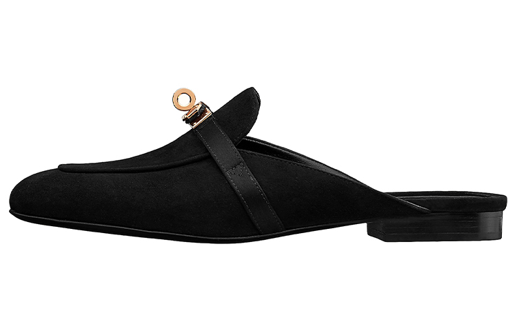 (Women) HERMES Oz Mule 'Black Suede' H211159Z-02