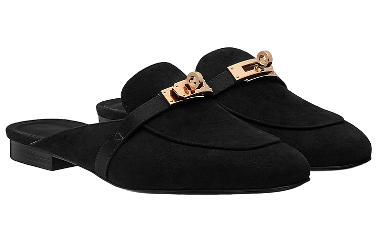 Lookbook (W) HERMES Oz Mule 'Suede Hitam' H211159Z-02