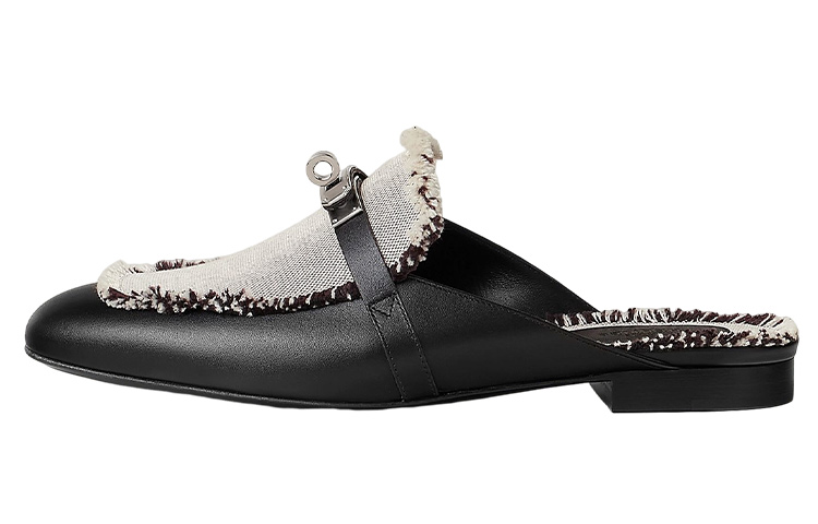 (Women) HERMES Oz Mule 'Black White Grey' H231064Z-PN
