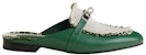 (W) HERMES Oz Mule 'Kanvas Hijau & Kulit Anak Lembu' H231064Z-V1