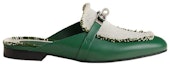 Order (W) HERMES Oz Mule 'Kanvas Hijau & Kulit Anak Lembu' H231064Z-V1