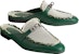 (W) HERMES Oz Mule 'Kanvas Hijau & Kulit Anak Lembu' H231064Z-V1