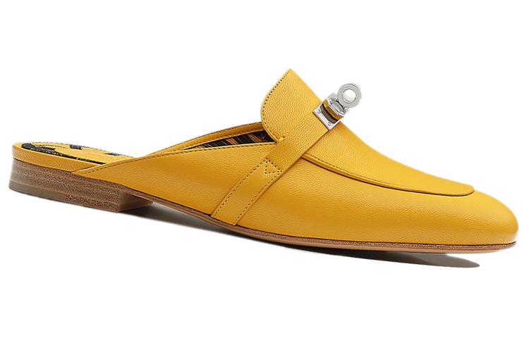 Order (W) 爱马仕 Oz 山羊皮低跟鞋 '黄褐色' H221082Z-96