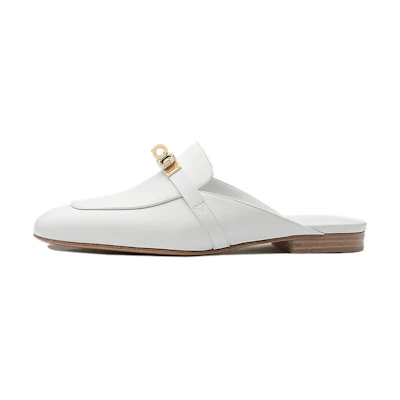 (W) HERMES Oz Mule 'White Calfskin'