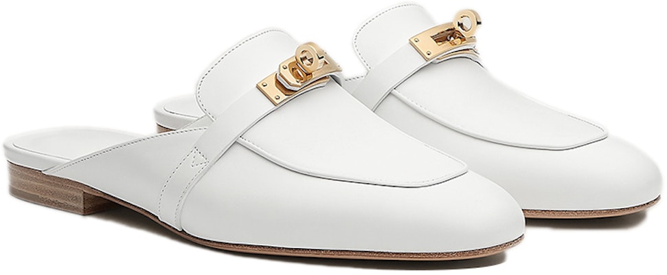 (W) HERMES Oz Mule 'Kulit Anak Lembu Putih' H221256Z-90 Lookbook (W) HERMES Oz Mule 'Kulit Anak Lembu Putih' H221256Z-90