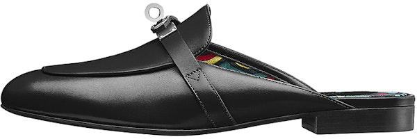 (Women) HERMES Oz Mule Black 'Faubourg Rainbow' H191086Z-02 (Women) HERMES Oz Mule Black 'Faubourg Rainbow' H191086Z-02