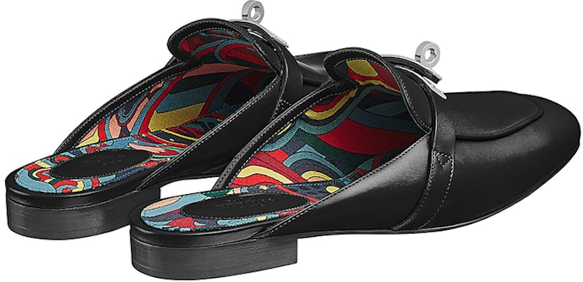 (Women) HERMES Oz Mule Black 'Faubourg Rainbow' H191086Z-02 Shop (Women) HERMES Oz Mule Black 'Faubourg Rainbow' H191086Z-02