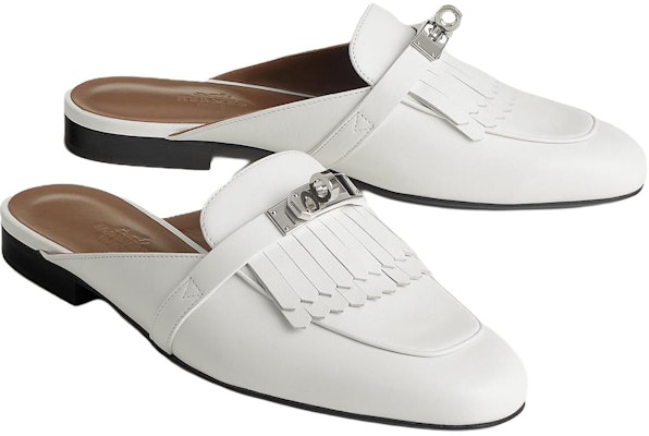 (W) Sandal Kulit Putih HERMES Oz Mule H241068Z-90 Shop (W) Sandal Kulit Putih HERMES Oz Mule H241068Z-90