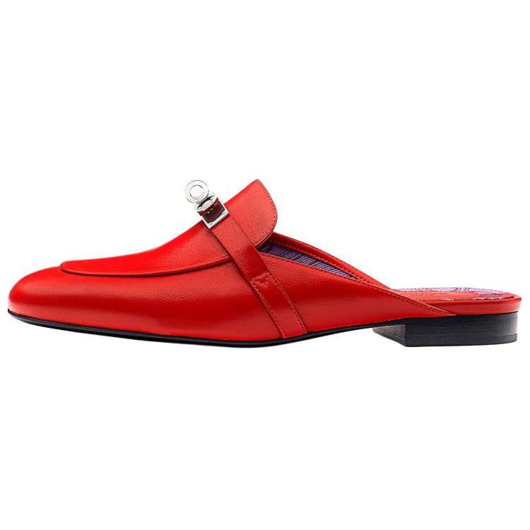 (Women) HERMES Oz Mules 'Red Goat Leather' H221082Z-8K
