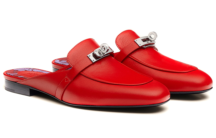 Lookbook (W) 爱马仕红色山羊皮Oz穆勒鞋 H221082Z-8K