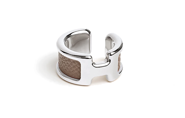 (Women) HERMES Palladium-Plated Metal Logo Clip-On Earrings  Silver. H500177FK18