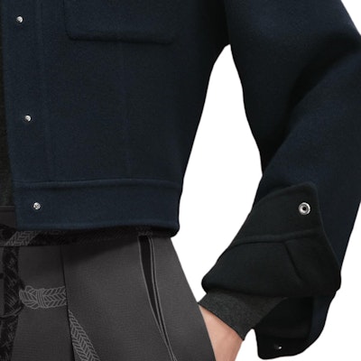 (Women) HERMES Palladium-Plated Metal Snap Jacket for Women Navy Blue Black. H5H0122DB5H Purchase (Women) HERMES Palladium-Plated Metal Snap Jacket for Women Navy Blue Black. H5H0122DB5H