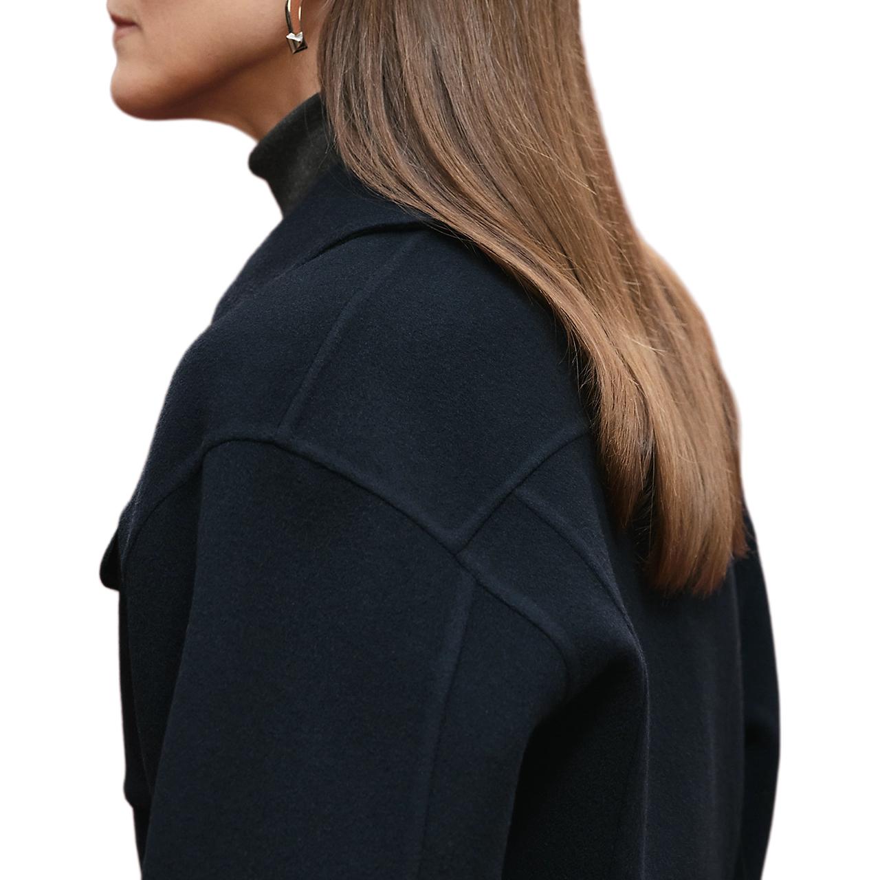 Details for (Women) HERMES Palladium-Plated Metal Snap Jacket for Women Navy Blue Black. H5H0122DB5H