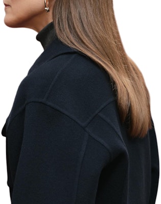 (Women) HERMES Palladium-Plated Metal Snap Jacket for Women Navy Blue Black. H5H0122DB5H Details for (Women) HERMES Palladium-Plated Metal Snap Jacket for Women Navy Blue Black. H5H0122DB5H