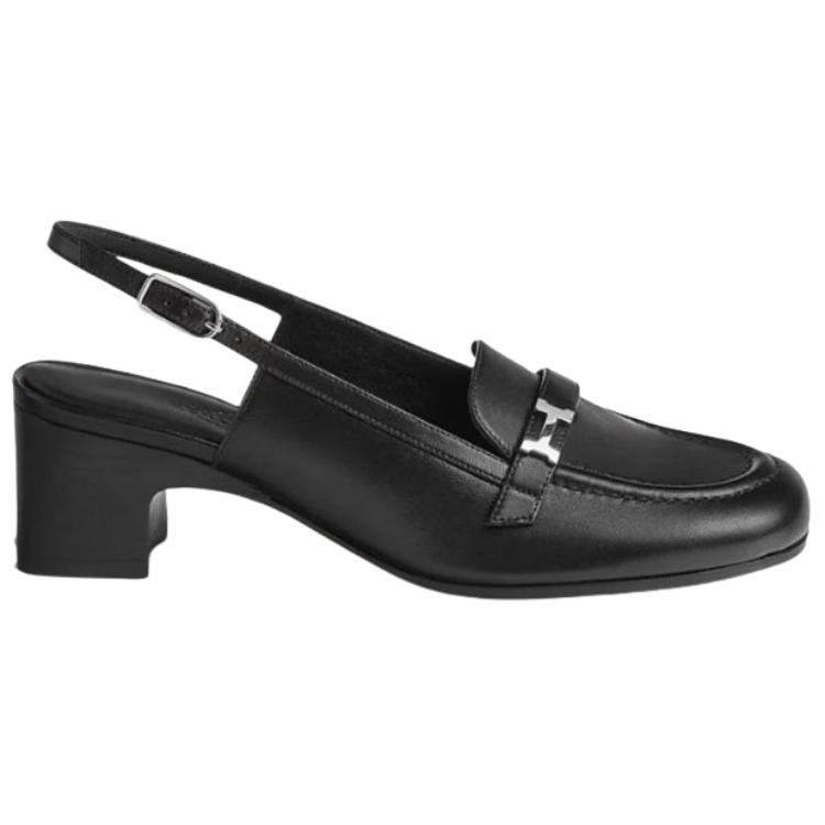 Order (W) HERMÈS Paris 'Tacón Grueso Negro' H241046Z-02