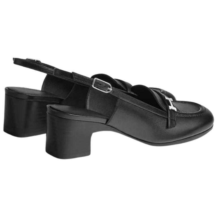 Shop (W) HERMÈS Paris 'Tacón Grueso Negro' H241046Z-02