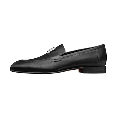 (W) HERMES Paris 'Black Goat Leather Loafer'