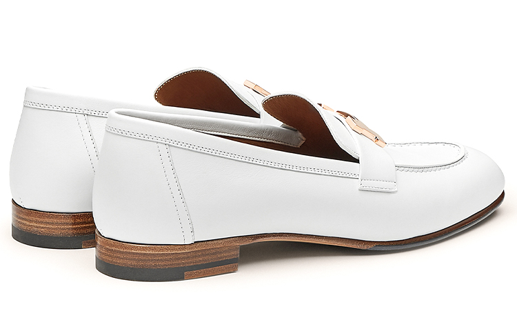 Shop (Women) HERMES Paris 'Simple White Loafer' H211230Z-V90
