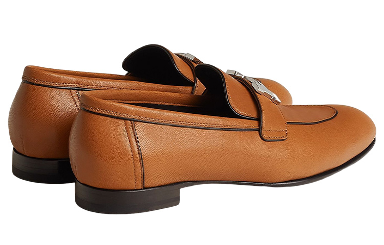 Shop (W) HERMES París Zapatillas Bajas de Piel 'Marrón' H231047Z-A3