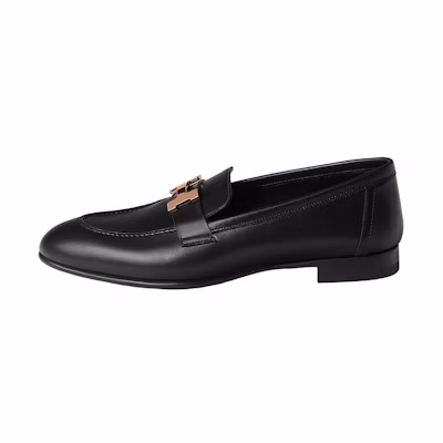 (W) HERMES Paris Leather Low Slip-On Loafer 'Black'