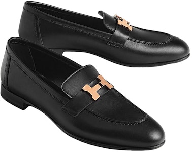 (W) HERMES Paris Slip-On Loafer Kulit Rendah 'Hitam' H231049Z-02 Shop (W) HERMES Paris Slip-On Loafer Kulit Rendah 'Hitam' H231049Z-02