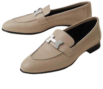 HERMES愛馬仕 Paris 皮革 時尚套穿圓頭 女士休閒單鞋 女款 米色 Lookbook HERMES愛馬仕 Paris 皮革 時尚套穿圓頭 女士休閒單鞋 女款 米色