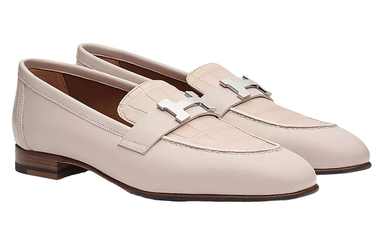 Shop (W) HERMES Paris Loafer ''Beige Krokodil'' H221220Z-P6