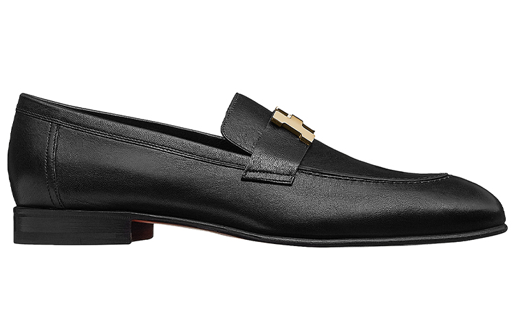 Order (W) エルメス パリ ローファー "ブラックゴールド" H192435Z-AN0