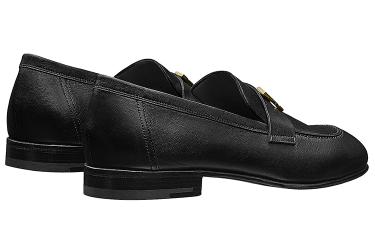 Shop (W) エルメス パリ ローファー "ブラックゴールド" H192435Z-AN0