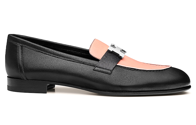 Order (W) HERMES Paris Loafer Warna Hitam Merah Muda H172108Z-06