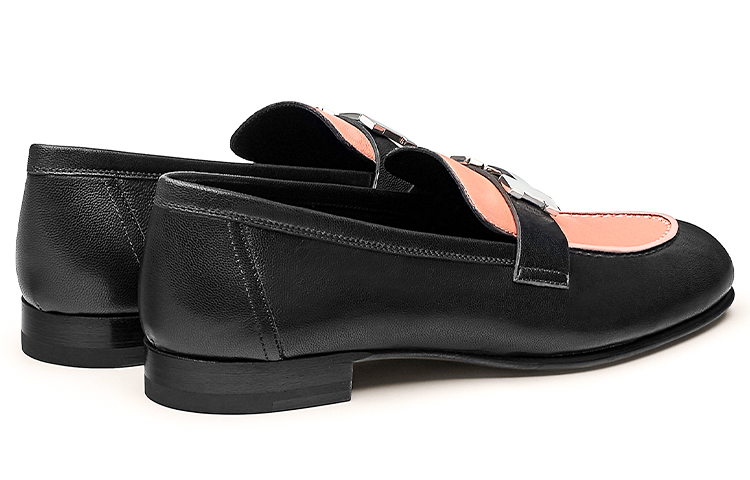 Shop (W) HERMES Paris Loafer Warna Hitam Merah Muda H172108Z-06