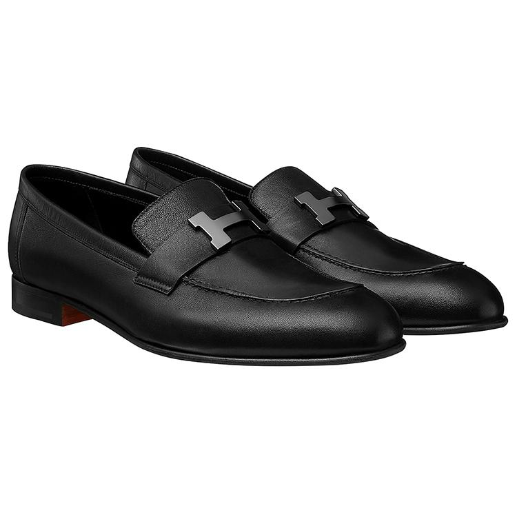 Shop (W) HERMES Paris Loafer ''Schwarz Silber'' H191306Z-A02