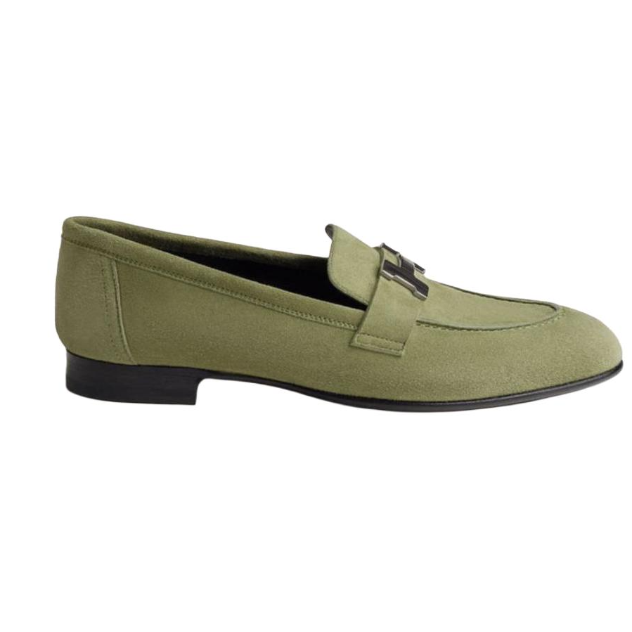 Order (W) HERMES Paris Loafer ''Grün'' Herrenschuhe H172109Z-6M