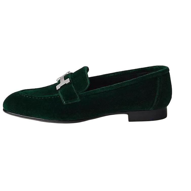(Women) HERMES Paris Loafer 'Green Velvet' H232135Z-VF