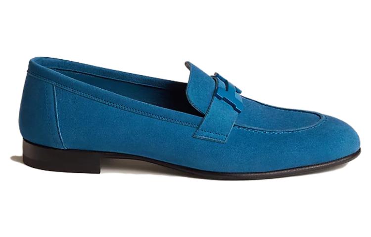 Order (W) HERMES Paris Mocassino in Velluto ''Blue Comfort'' H221065Z-7Q