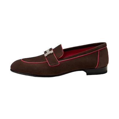 (W) HERMES Parisian Moccasin 'Red Brown'